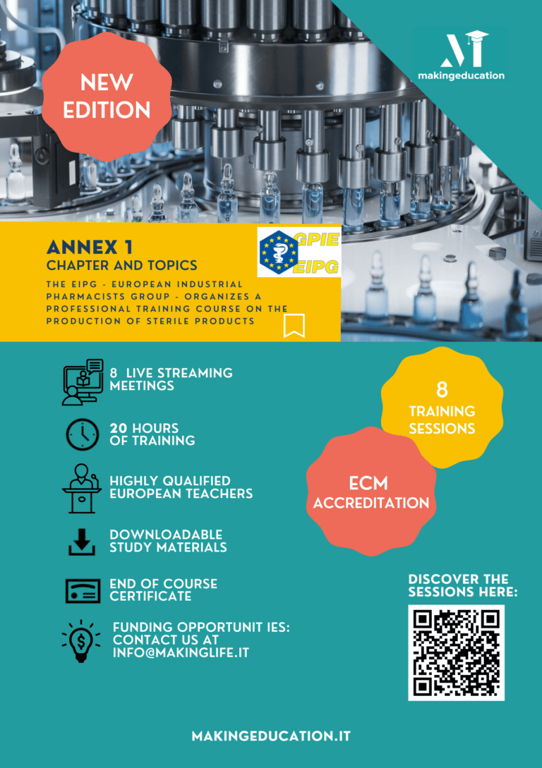 GMP/Annex 1 EIPG professional training course – II Edizione