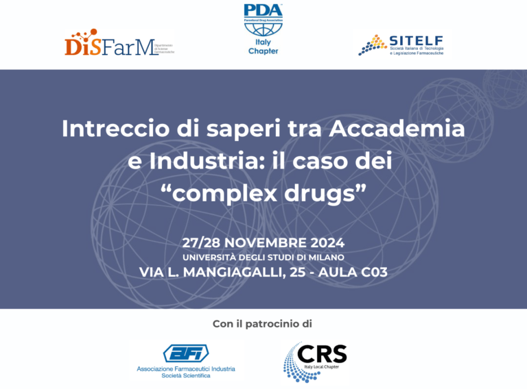 Appuntamento a novembre per il workshop dedicato ai Complex Drugs